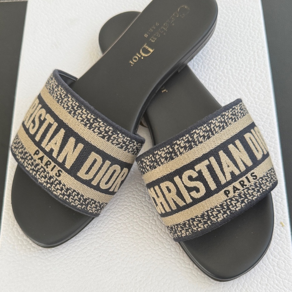 Dior Women's Blue and Cream Sandals